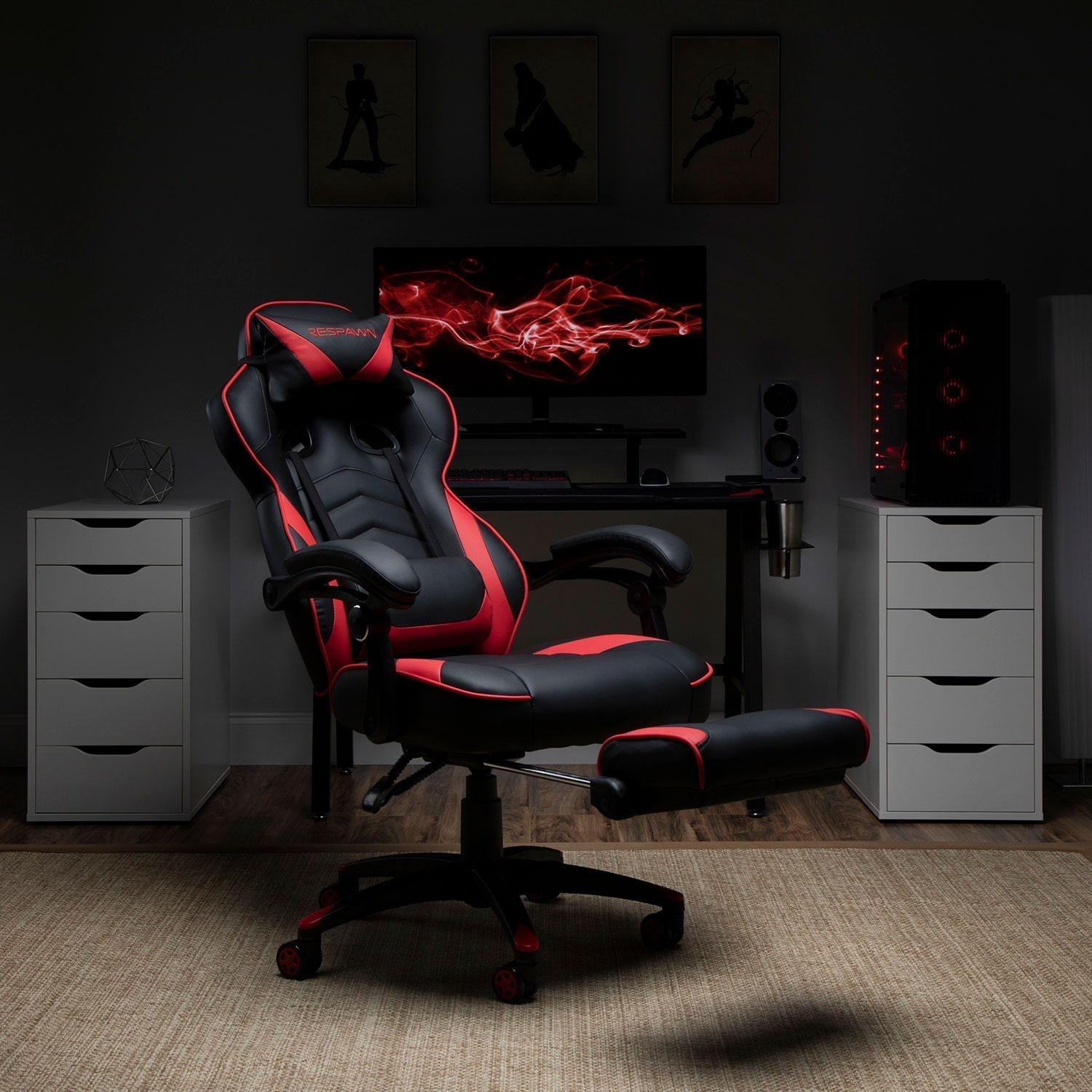 RESPAWN S110 Racing Style Gaming Chair, Reclining Ergonomic Chair with Footrest, Choose a Color (RSP-S110)