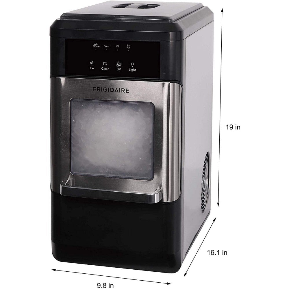 FRIGIDAIRE EFIC235-AMZ Countertop Crunchy Chewable Nugget Ice Maker, 44lbs per Day
