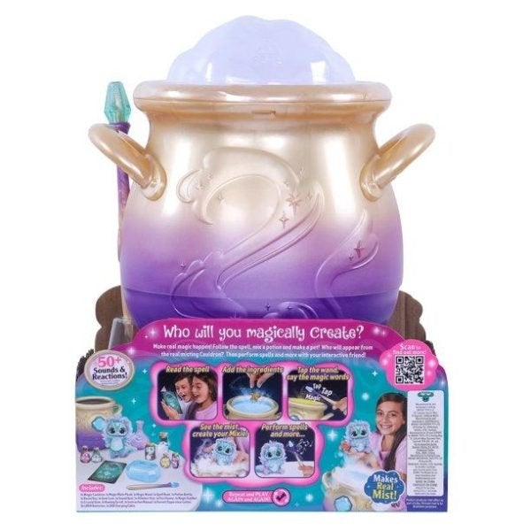 Magic Mixies Magical Misting Cauldron with Interactive 8 inch Blue Plush Toy and 50+ Sounds and Reactions, Toys for Kids, Ages 5+
