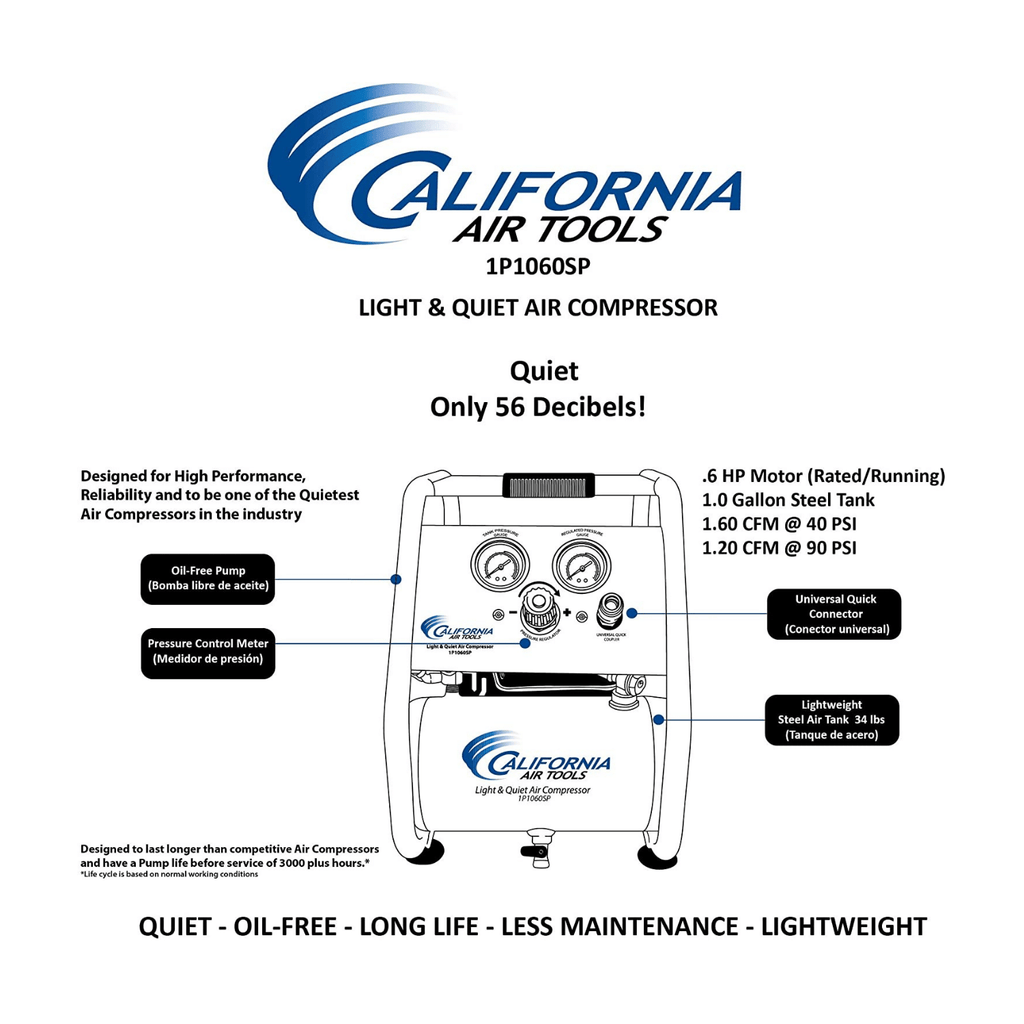 California Air Tools CAT-1P1060SP GAL 56DB Air Compressor
