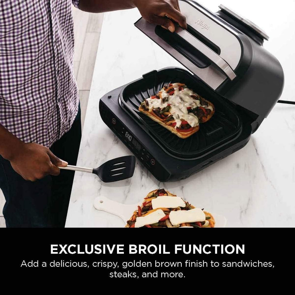 Ninja FG551 Foodi Smart XL 6-in-1 Indoor Grill with 4-Quart Air Fryer Roast Bake Dehydrate Broil