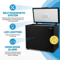 New Air Chest Freezer – 7 Cubic Feet Reach In Freezer Chest – Quiet Freezer with Digital Temperature Control, Open Door Alarm, and Fast Freeze Mode – Black NFT070MB00