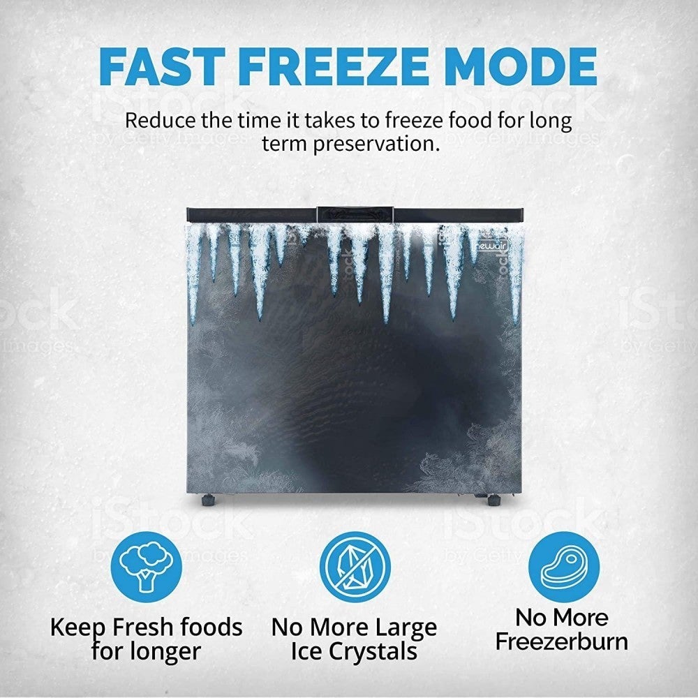 New Air Chest Freezer – 7 Cubic Feet Reach In Freezer Chest – Quiet Freezer with Digital Temperature Control, Open Door Alarm, and Fast Freeze Mode – Black NFT070MB00