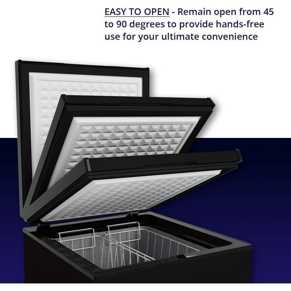 Northair Chest Freezer - 3.5 Cu Ft with 2 Removable Baskets - Reach In Freezer Chest - Quiet Compact Freezer - 7 Temperature Settings - Black