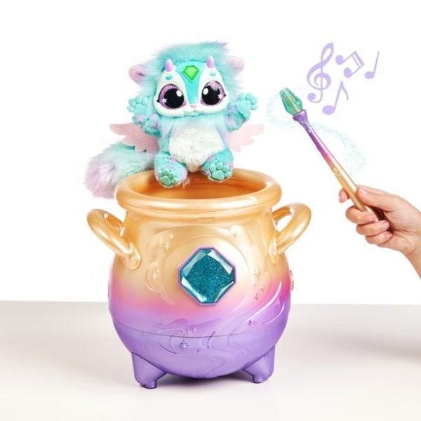 Magic Mixies Magical Misting Cauldron with Interactive 8 inch Blue Plush Toy and 50+ Sounds and Reactions, Toys for Kids, Ages 5+