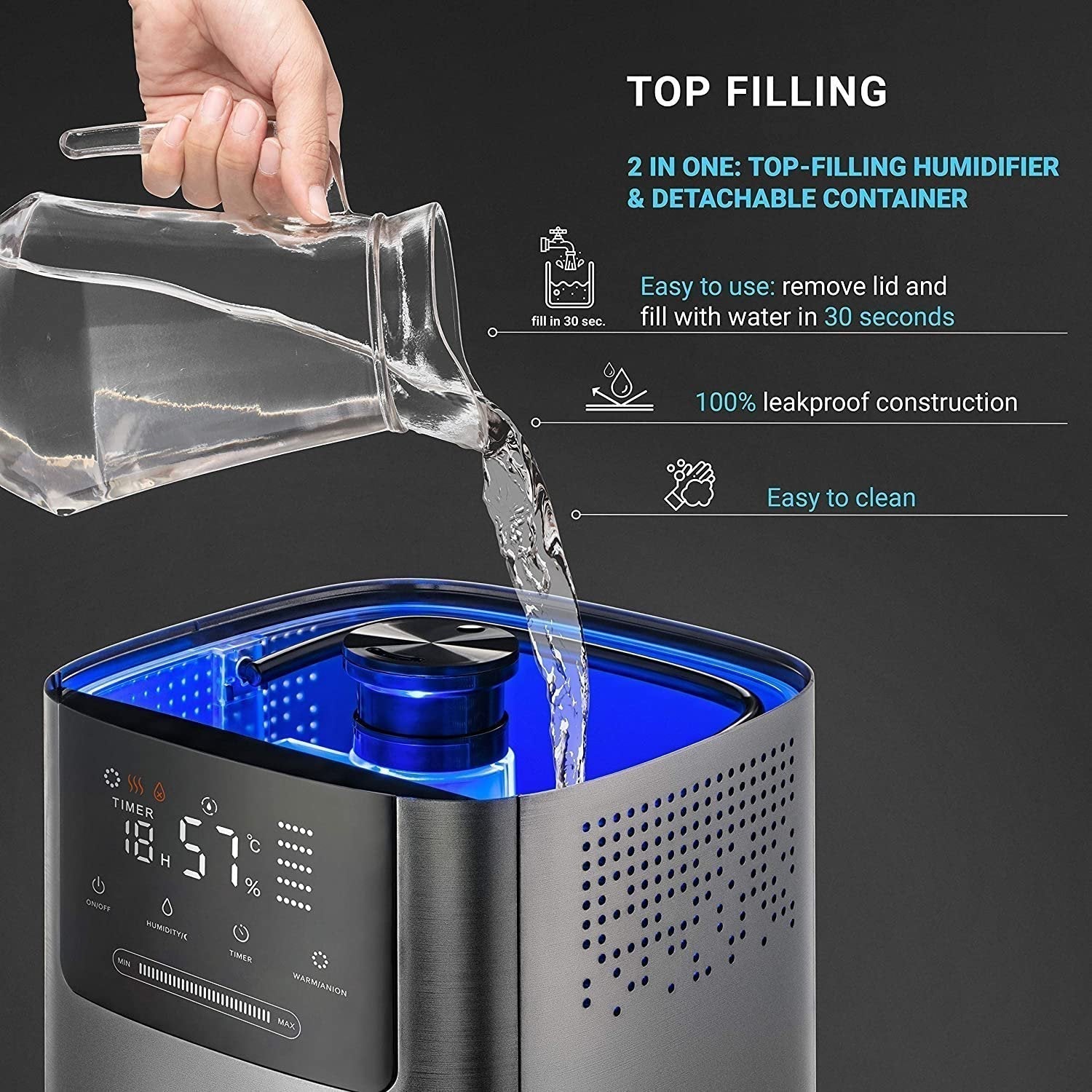 Hupro Premium Humidifier for Bedroom 5L