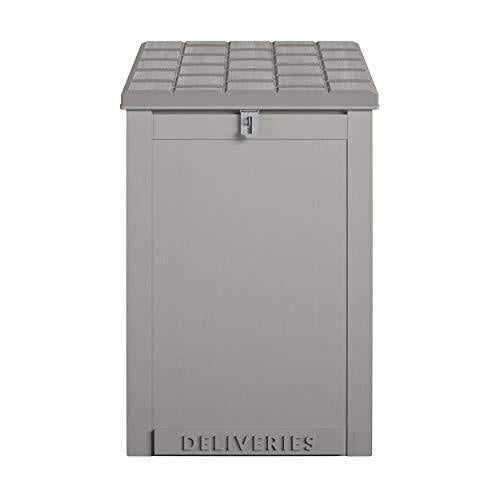 Cosco Outdoor Living 88333GCG1E, Large Lockable Package Delivery and Storage Box, 6.3 Cubic feet, Light Gray BoxGuard