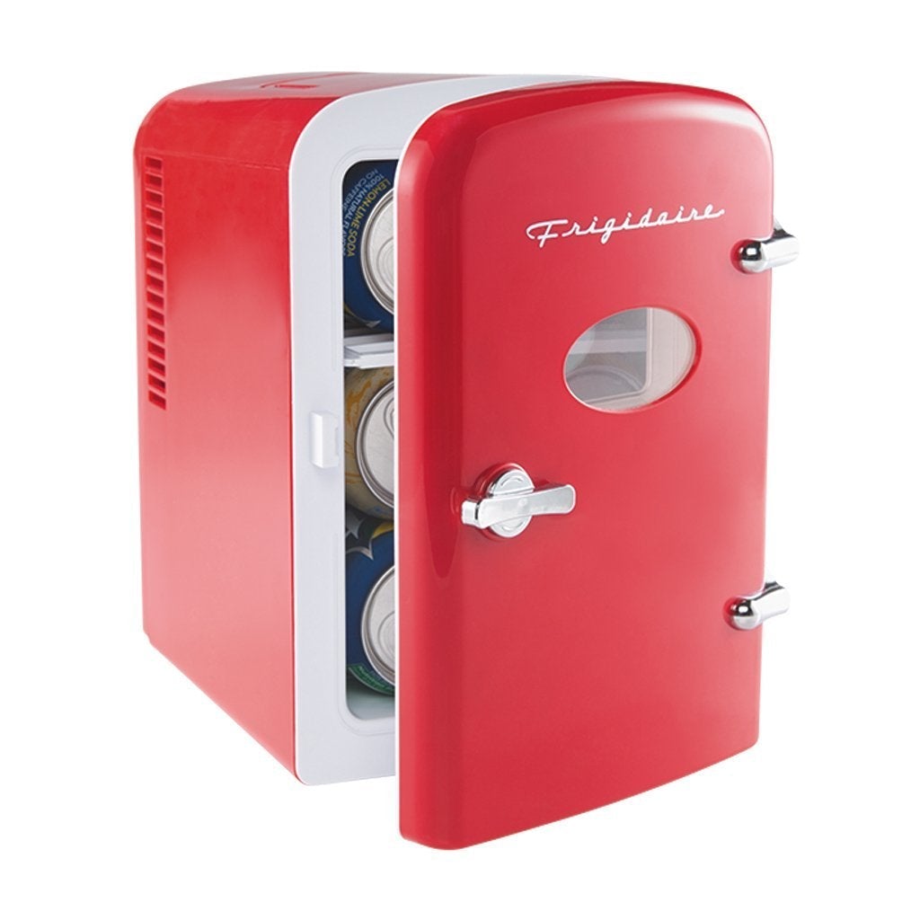 Frigidaire Portable Retro 6 Can Mini Personal Beverage Refrigerator,  EFMIS129, Red