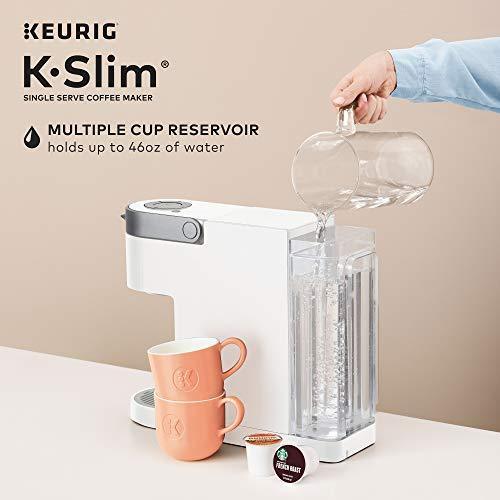 Keurig K-Slim Coffee Maker, Single Serve K-Cup Pod Coffee Brewer, 8 to 12 oz. Brew Sizes, White