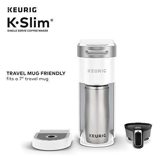 Keurig K-Slim Coffee Maker, Single Serve K-Cup Pod Coffee Brewer, 8 to 12 oz. Brew Sizes, White
