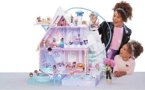 L.O.L. Surprise! O.M.G. Winter Chill Cabin Wooden Doll House with 95+ Surprises, Hot Tub and Real Ice Skating Rink