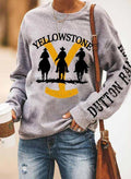 Women's Yellowstone Dutton Ranch Tv Shows Sweatshirts Letter/Slogan Print Long Sleeve Round Neck Sweatshirt