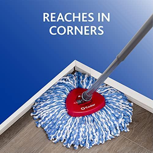 O-Cedar EasyWring RinseClean Microfiber Spin Mop & Bucket Floor Cleaning System with 2 Extra Refills, Grey