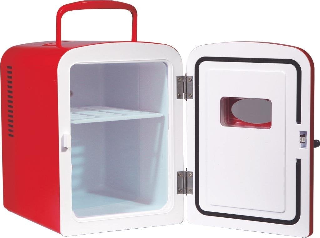 Frigidaire Portable Retro 6 Can Mini Personal Beverage Refrigerator,  EFMIS129, Red