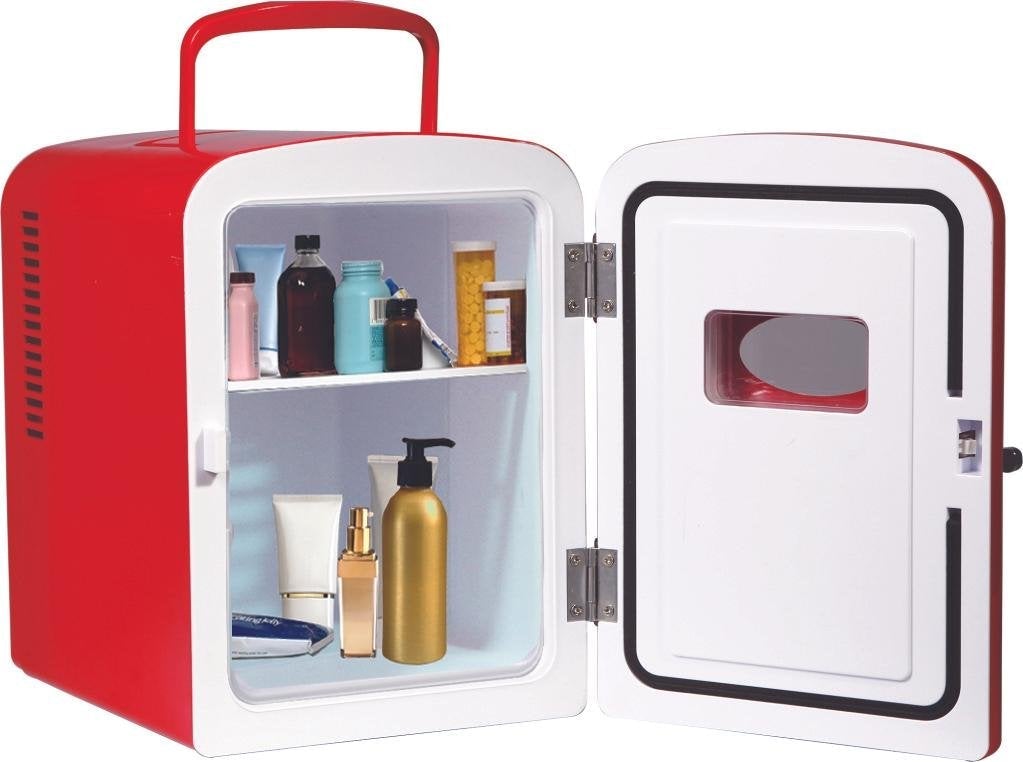 Frigidaire Portable Retro 6 Can Mini Personal Beverage Refrigerator,  EFMIS129, Red