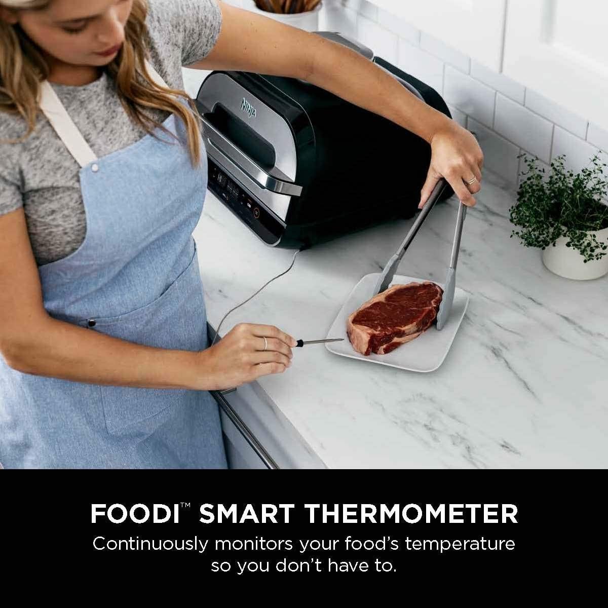 Ninja FG551 Foodi Smart XL 6-in-1 Indoor Grill with 4-Quart Air Fryer Roast Bake Dehydrate Broil