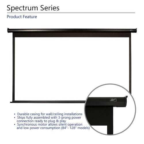 Elite Screens Spectrum Electric Motorized Projector Screen with Multi Aspect Ratio Function, Home Theater 8K/4K Ultra HD Ready Projection, ELECTRIC100H (Renewed)