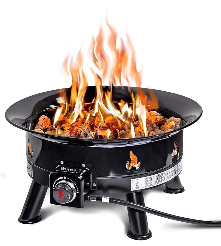 Outland Firebowl 883 Mega Outdoor Propane Gas Fire Pit with UV and Weather Resistant Durable Cover, 24-Inch Diameter 58,000 BTU