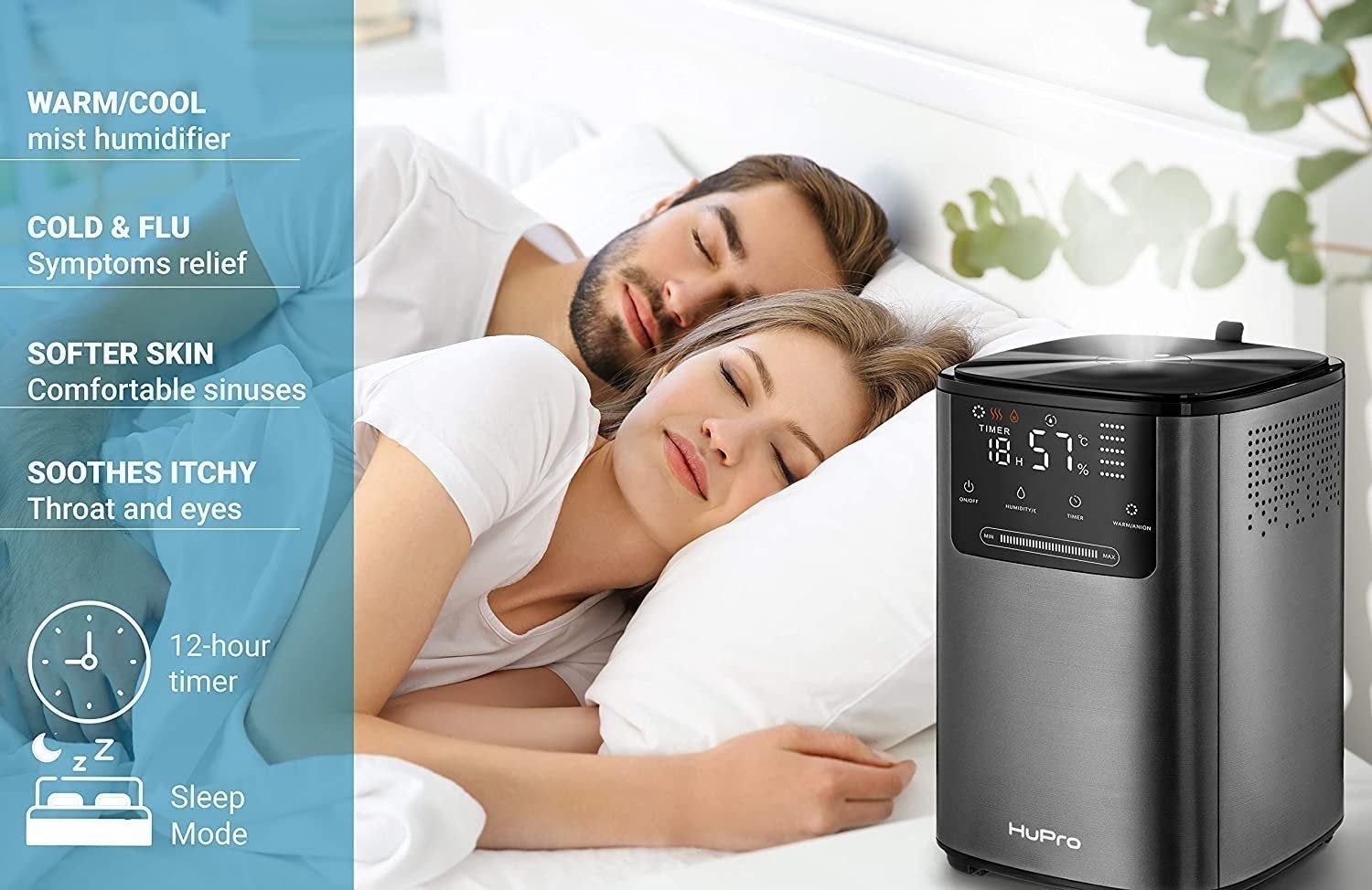 Hupro Premium Humidifier for Bedroom 5L