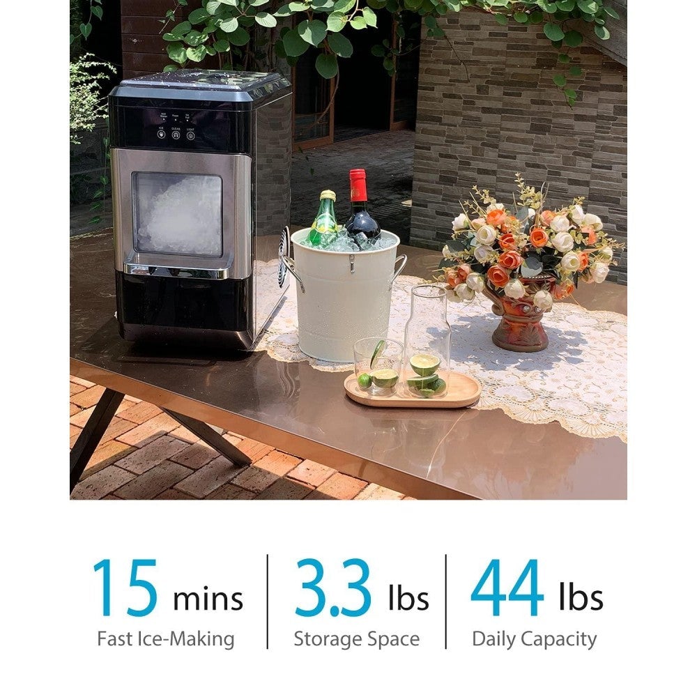 ADT Countertop Chewable Nugget Ice Maker Machine 44lbs per Day (44Lbs, 24Hours)