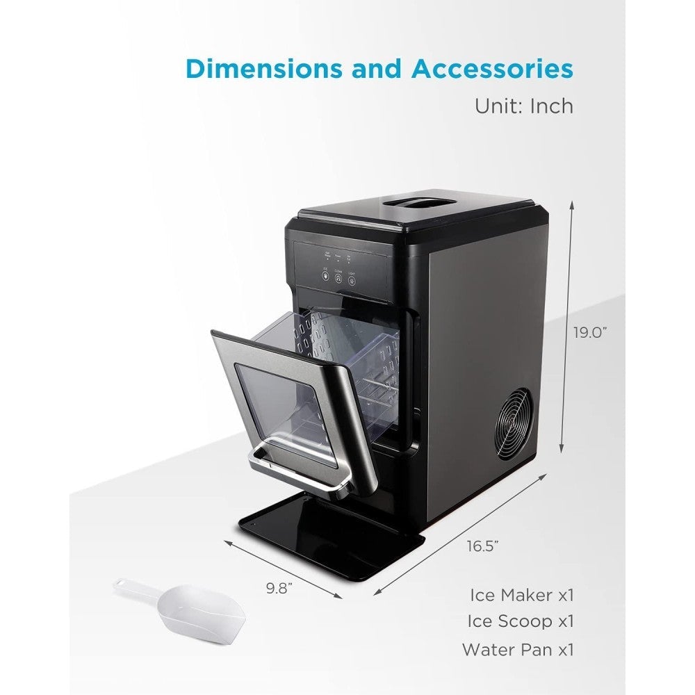 ADT Countertop Chewable Nugget Ice Maker Machine 44lbs per Day (44Lbs, 24Hours)