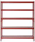 Muscle Rack UR601872WD5-R 5-Shelf Steel Shelving Unit, 60 Width x 72 Height x 18 Length, Red