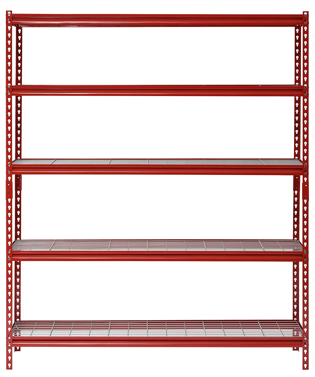 Muscle Rack UR601872WD5-R 5-Shelf Steel Shelving Unit, 60 Width x 72 Height x 18 Length, Red