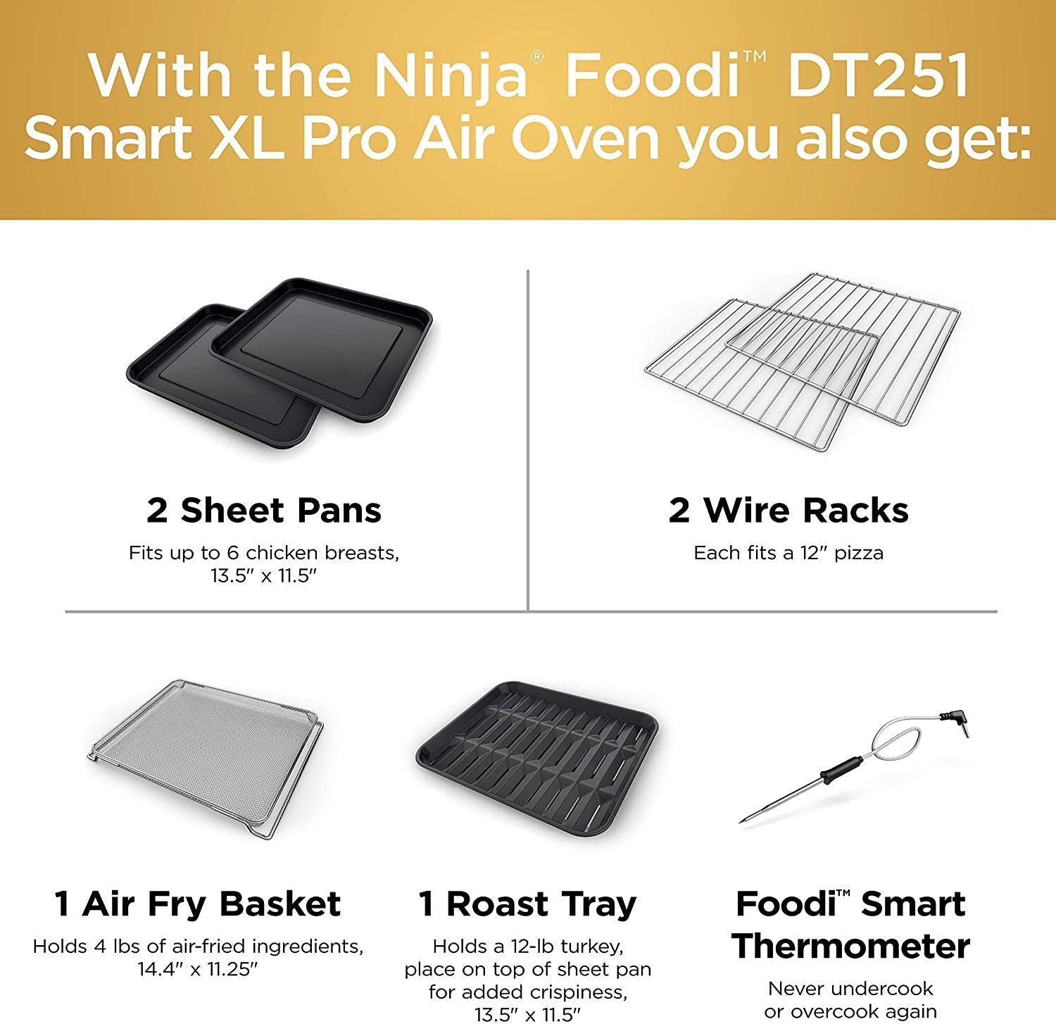 Ninja DT251 Foodi 10-in-1 Smart XL Air Fry Oven