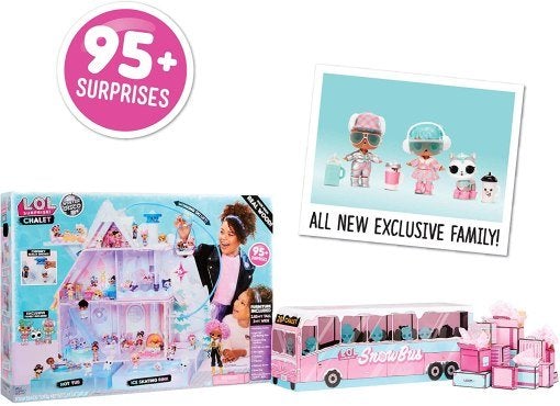 L.O.L. Surprise! O.M.G. Winter Chill Cabin Wooden Doll House with 95+ Surprises, Hot Tub and Real Ice Skating Rink