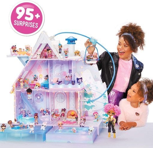 L.O.L. Surprise! O.M.G. Winter Chill Cabin Wooden Doll House with 95+ Surprises, Hot Tub and Real Ice Skating Rink