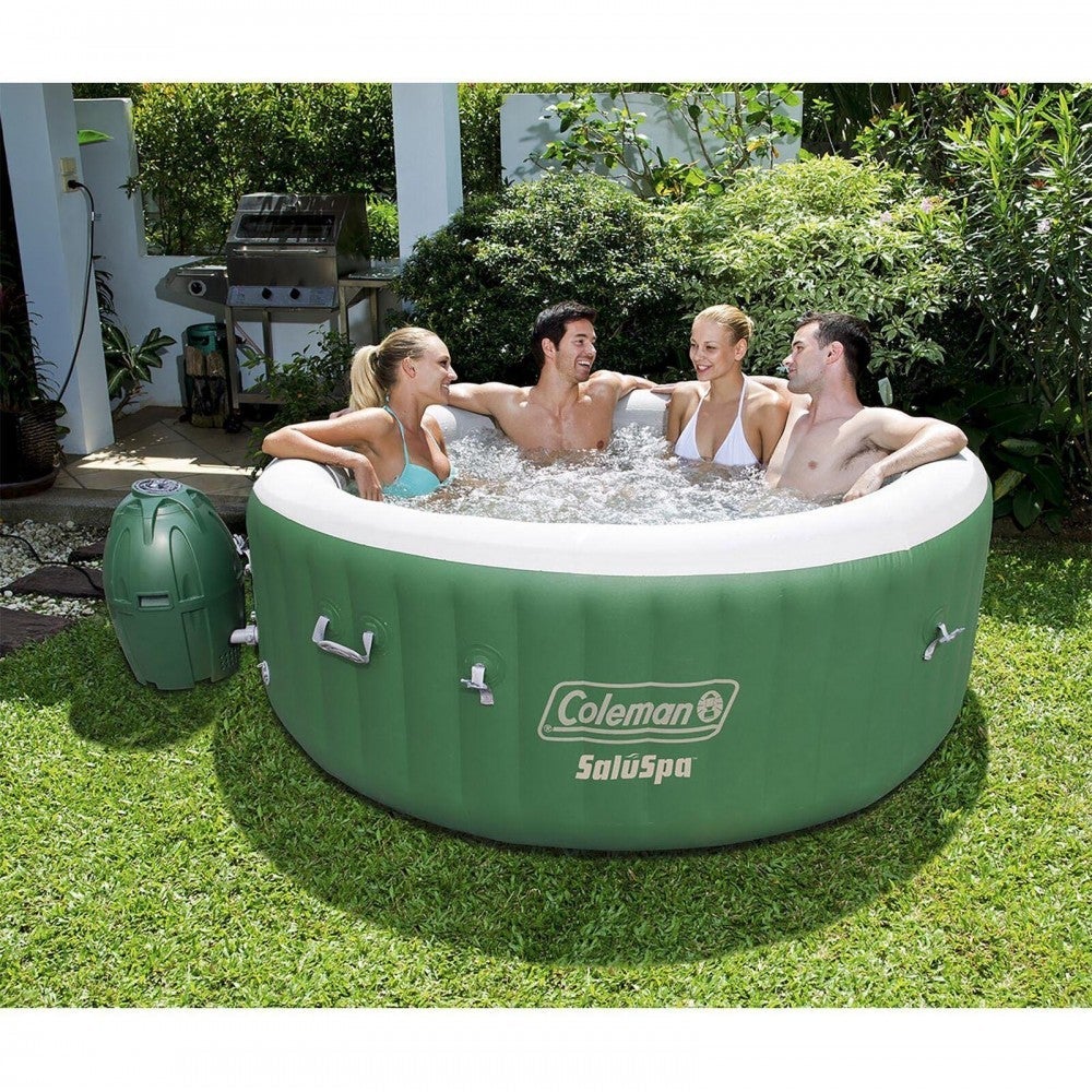 Coleman SaluSpa 90363E Inflatable Outdoor Spa Jacuzzi Bubble Massage Hot Tub