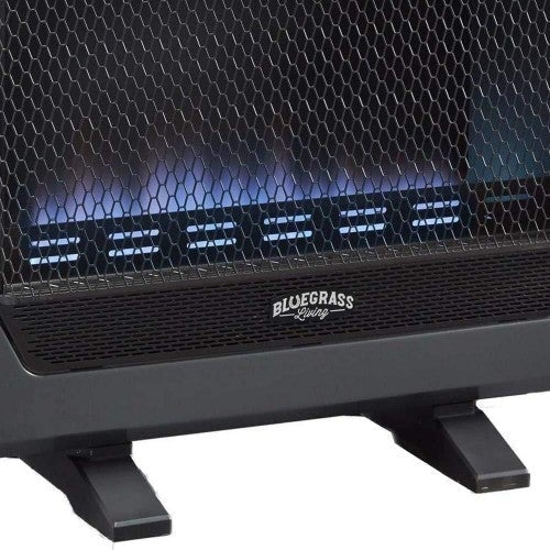 Bluegrass Living Bluegrass B30TPB-BB Vent Free Blue Flame  Space Heater with Blower and Base Feet-30,000, T-Stat Control, 30000 BTU, Black