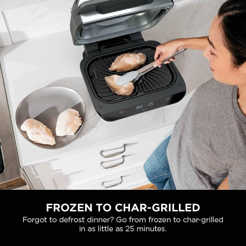 Ninja FG551 Foodi Smart XL 6-in-1 Indoor Grill with 4-Quart Air Fryer Roast Bake Dehydrate Broil