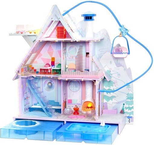 L.O.L. Surprise! O.M.G. Winter Chill Cabin Wooden Doll House with 95+ Surprises, Hot Tub and Real Ice Skating Rink